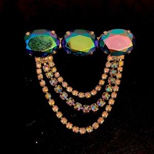 80s vintage aura rhinestone pin